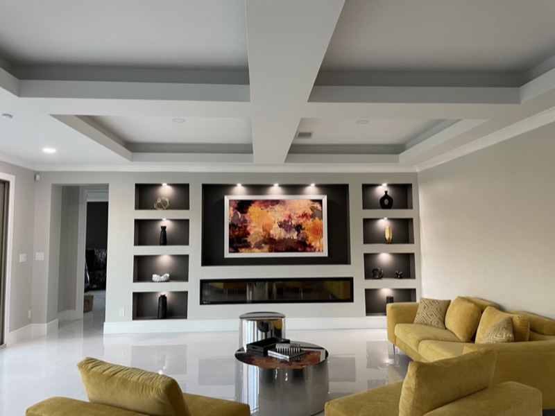 Samsung Frame TV in Modern Recessed Wall with Custom Lighting
